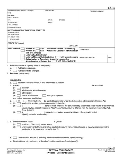 Ca Petition For Probate Fill Out And Sign Online Dochub
