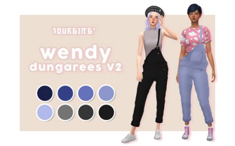 Foursims Wendy Dungarees V2 I Wasnt Love 4 Cc Finds Maxis