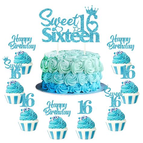 Buy 25 Pack 16th Birthday Cake Decorations Sweet 16 Sixteen Cake