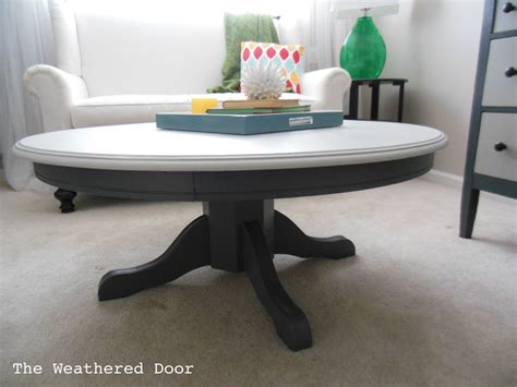 An unfinished furniture expo online exclusive. Painted Pedestal Coffee Table - The Weathered Door