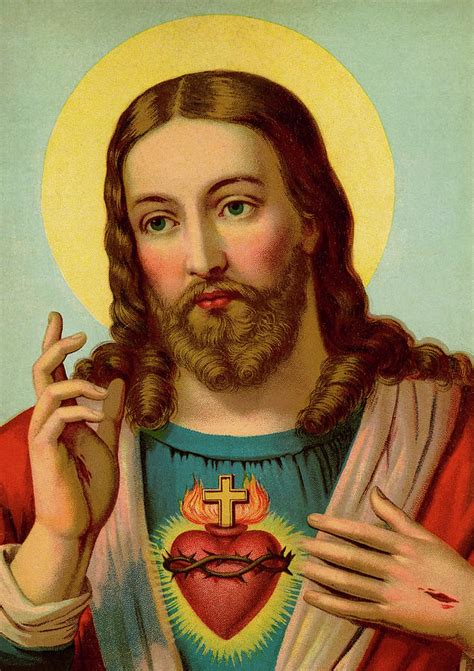 Most Sacred Heart Of Jesus Painting By Weiszflog Brothers Pixels