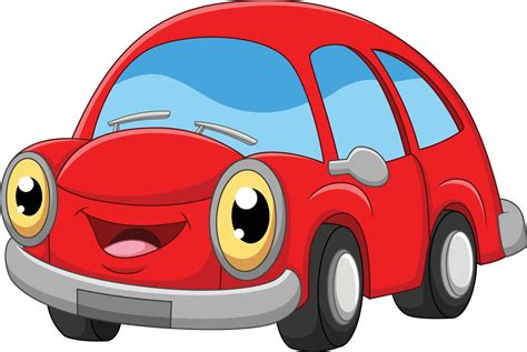 Smiling Red Car Cartoon On White Background 7270754 Vector Art At Vecteezy