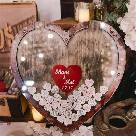 Personalised Wedding Guest Book Alternative Heart Frame Drop Box