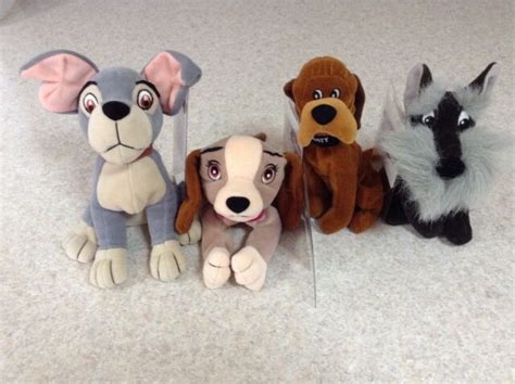 Disney Lady And The Tramp With Trusty And Jock Bean Bag Plush Set Nwt