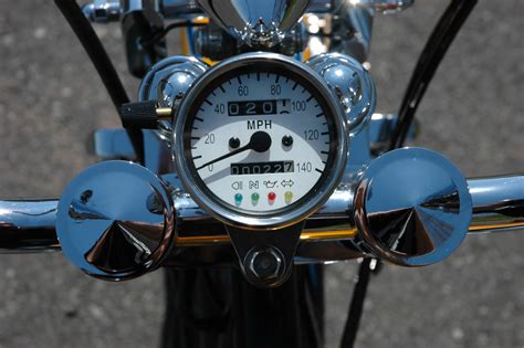 Black 1 78 Electronic Mini Speedometer Speedo Harley Chopper Bobber