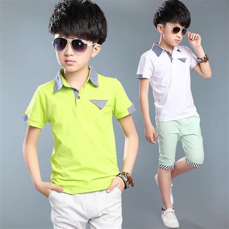 Casual 2 Pcs Set Cool Polo T Shirts For Boys Sets Children Clothes Kids