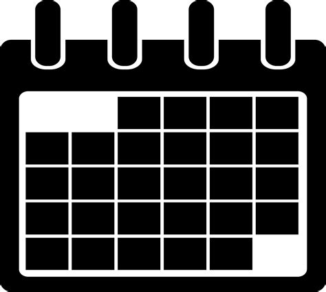 Blank Calendar Clipart Black And White