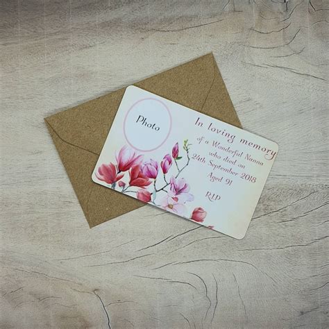 Personalised Funeral Flowers Pvc Message Card Sympathy Card Etsy Uk