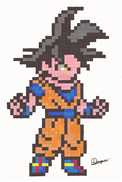 Goku Pixel Art By Bigdam On Deviantart