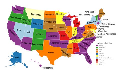 The Top Exports In Every State Shown In One Map