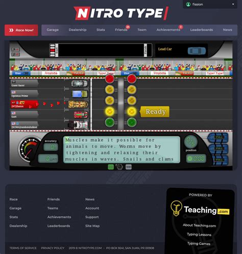 If you like fast cars and race tracks, you will definitely love since the old times, the internet has made racing games a free for all as many genre options are online racing games offer many vehicle types to choose from, like bikes, motorbikes, jet skies, and boats. Nitro Type: Free, Online Typing Practice Racing Game for K ...