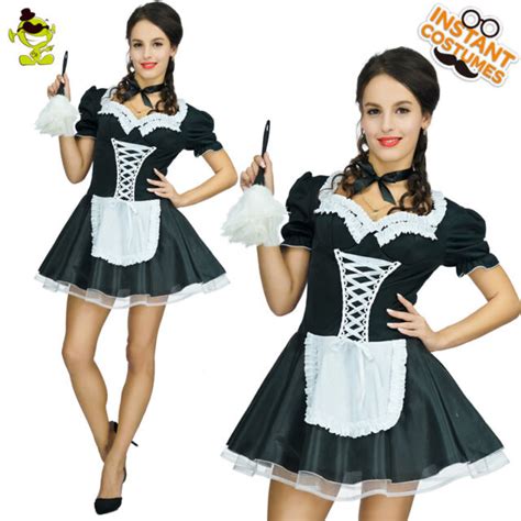 Women Maid Costume Fancy French Maid Lace Dress Funny Christmas Cosplay
