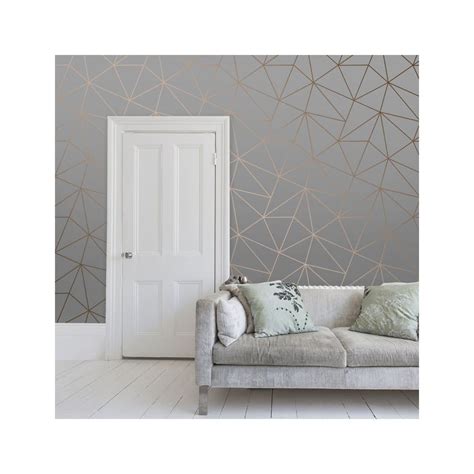 Zara Shimmer Metallic Wallpaper Charcoal Copper Grey