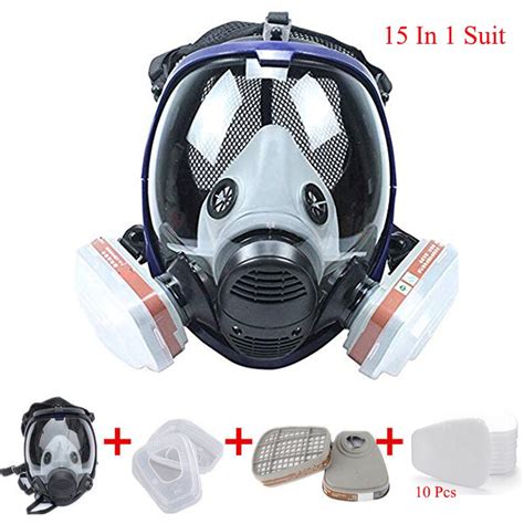 15 In 1 Suit Organic Vapor Full Face Respirator Set Safety Gas Mask