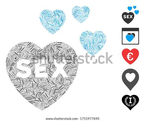 Hatch Mosaic Based On Sex Hearts Stock Vector Royalty Free 1755977690