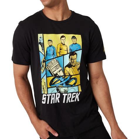 Star Trek Mens Print Tee Black Big W