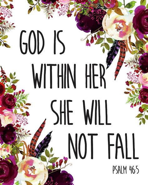 God Is Within Her Christian Bible Verse Quote Painting By Christian
