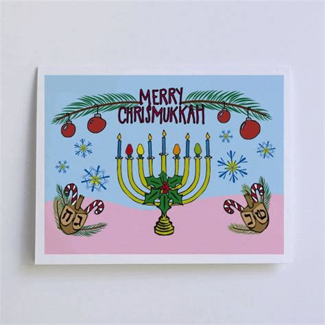 Chrismukkah Card Hanukkah Card Jewish Christmas By Lazyfriend