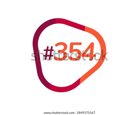 Number 354 Image Design 354 Logos Stock Vector Royalty Free