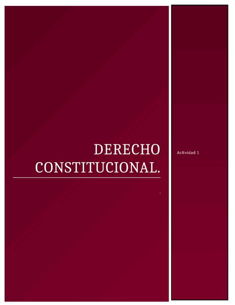 Actividad 1 De Derecho Constitucional Ejercicios De Derecho Constitucional Docsity