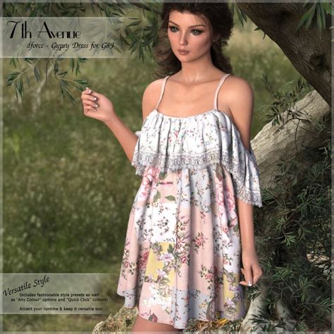 7th Ave Dforce Gypsy Dress For G8f ⋆ Freebies Daz 3d