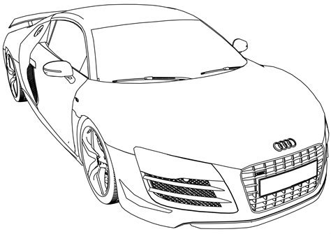 Audi R8 Gt Car Coloring Page
