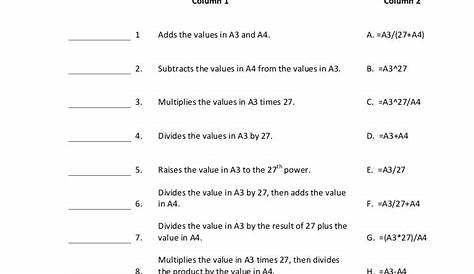 formula writing worksheet answers