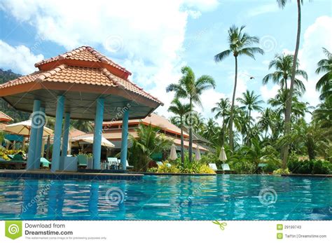 Pool With Bar In Tropics Stock Image Image Of Swimming 29199743