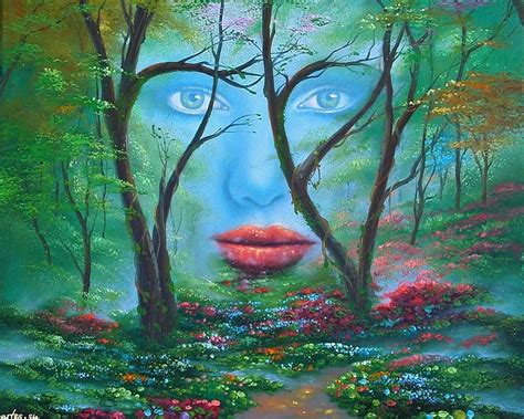 720p Free Download Face In The Woods Fantasy Flowers Face Eyes