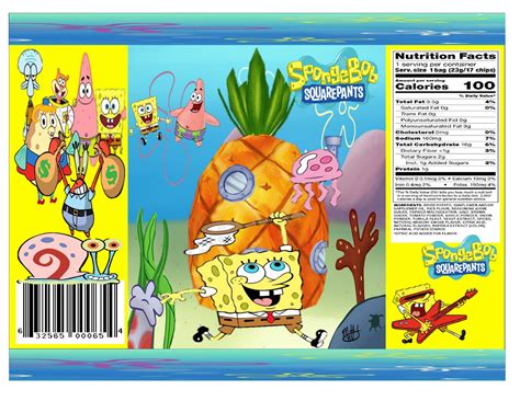 Spongebob Squarepants Birthday Chip Bag Spongebob Stickers Etsy