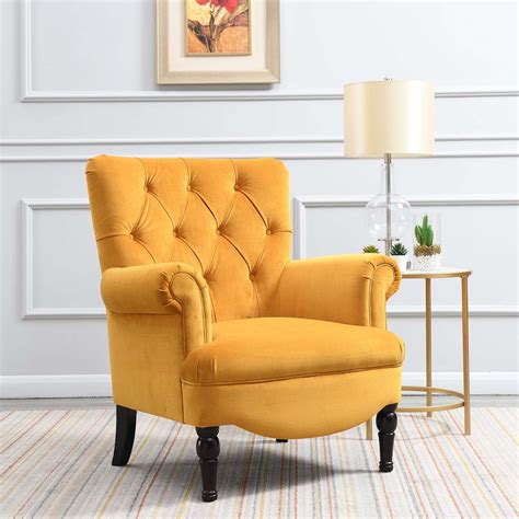 Shop with afterpay on eligible items. Liza Armchair Fabric Apricot Yellow - Armchairs - Meubles