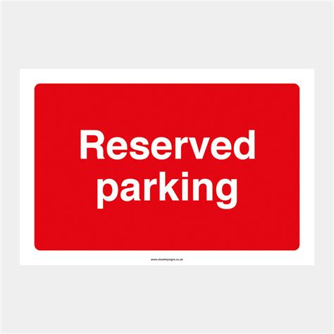 Reserved Parking Profile Signage