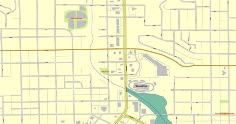 Sioux City Iowa Us Exact Vector Street City Plan Map V209 Full