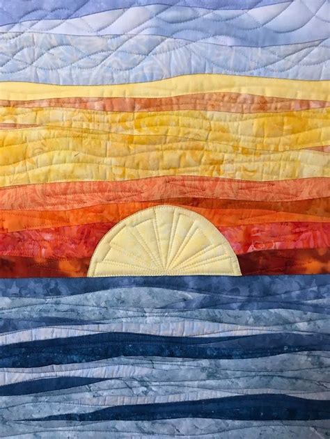 Sunset Over Water Art Quilt Art Quilts By Sharon Water Art