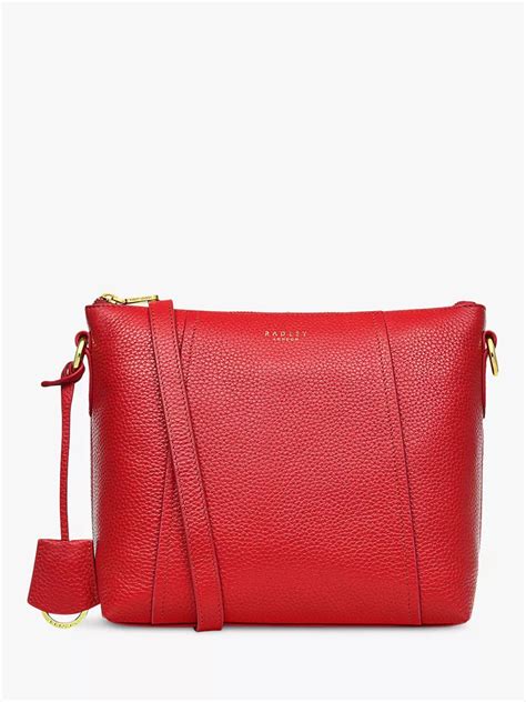 Radley Wood Street 20 Medium Leather Zip Top Cross Body Bag Crimson