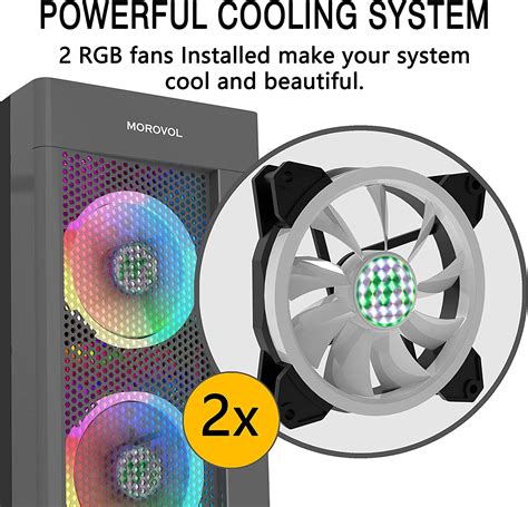 Buy Morovol Micro Atx Pc Case Computer Case With 2pcs 120mm Argb Fans