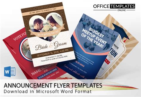 10 Free Announcement Flyertemplates In Ms Word Format