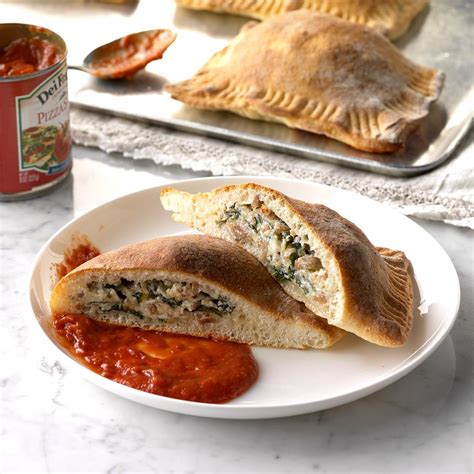 Sausage And Spinach Calzones Recipe Taste Of Home