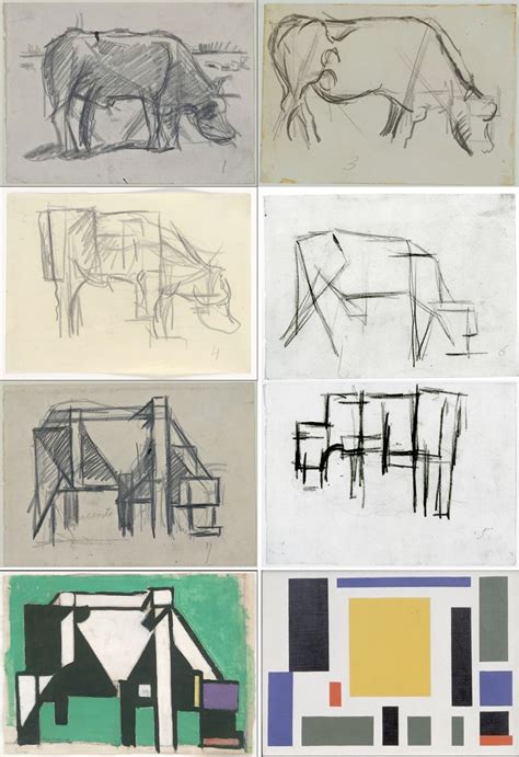 Theo Van Doesburg Cow Educación Plástica Y Visual De Stijl