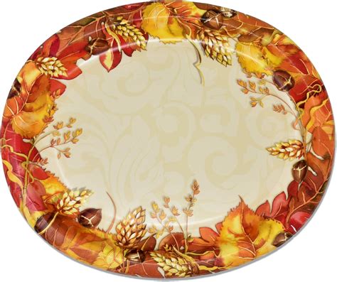 50 Count Thanksgiving Oval Plates 10 X 12 Paper