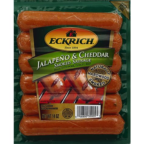 Eckrich Jalapeno And Cheddar Smoked Sausage 14 Oz Pack Tonys
