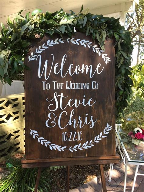 Welcome To The Wedding Of Decal Sign Welcome Wedding Stickers Rustic