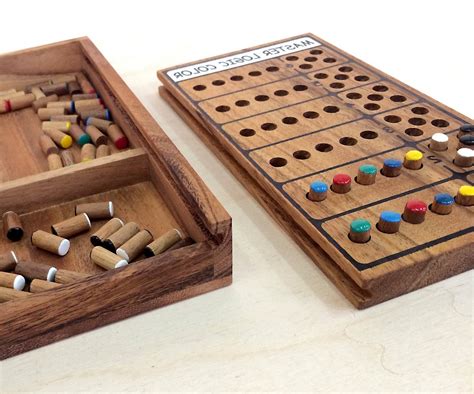 Handmade Wooden Board Game Wooden Mastermind Game Wooden Etsy
