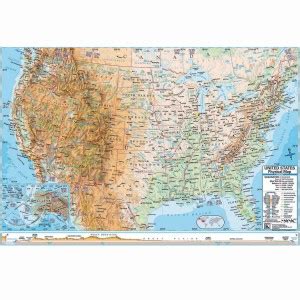 Buy Usa Advanced Physical Laminated Rolled Map At S S Worldwide