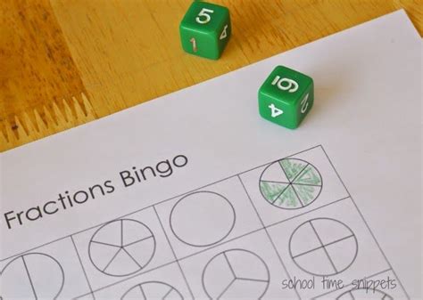 Bingo Fractions Math Game Fraction Games Math Fraction Games