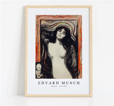 Edvard Munch Art Print Edvard Munch Madonna 1895 1896 Etsy