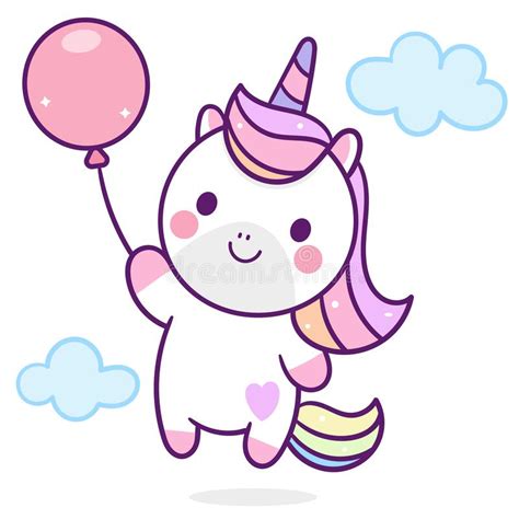 Illustrator Of Cute Unicorn Vector Donut Cake Happy Birthday Card