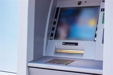 Atm Machine Identification Number And Screen On Atm Stock Photo