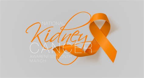National Kidney Cancer Awareness Month Orange Color Ribbon Isolated On