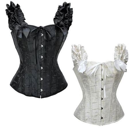 Lace Floral Steampunk Brocade Lace Up Boned Overbust Corsets Sexy Off